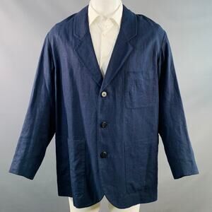 VISVIM Size M New Hope Navy Linen Notch Lapel Sport Coat